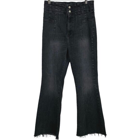 Free People Denim - Free People We the Free Women Denim Jeans High Rise Flare Black Boho Size 31